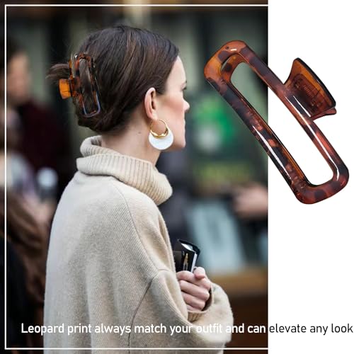 Nalodu 5 Inch XL Unbreakable Hair Claw Clips 2 Pack - Strong Glossy Rectangle for Thick Curly Hair