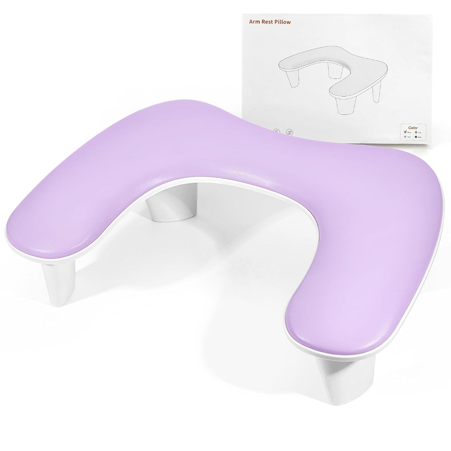 U-Shaped Nail Arm Rest Pillow - Microfiber Leather Cushion for Manicure | Pink Nail Tech Support