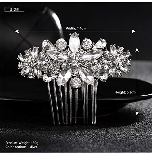 Elegant Crystal Bridal Hair Comb with Rhinestones - Wedding Side Hair Accessory