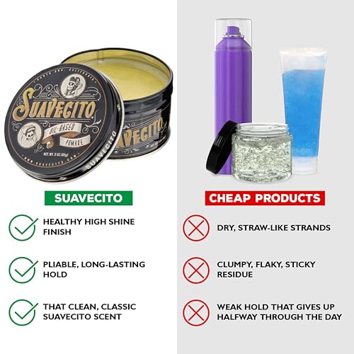 Suavecito Oil-Based Pomade 3 oz - Original Scent for All Hair Types