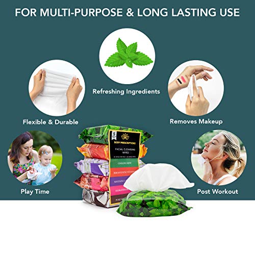 Body Prescriptions Makeup Remover Wipes - Gentle Cleansing Face Wipes