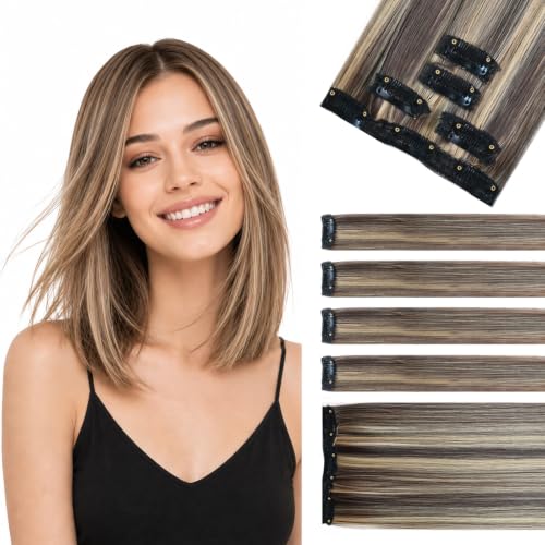 FIREFLYI 14-Inch Short Clip-In Hair Extensions – Matte Protein Fiber Volume