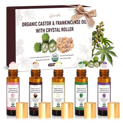 Cocurb Organic Castor & Frankincense Eye Serum with Quartz Roller (5 Pack)