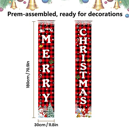 Merry Christmas Banner - Festive Welcome Sign for Indoor & Outdoor Decor