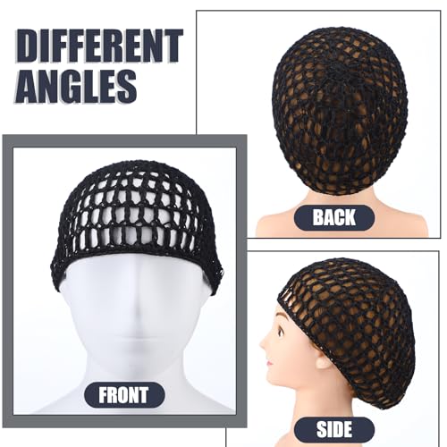 Geyoga 12 Pcs Reusable Black Mesh Hair Nets for Sleeping & Hair Styling