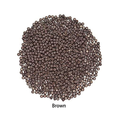 200 Pcs Brown Silicone Lined Nano Beads for Hair Extensions