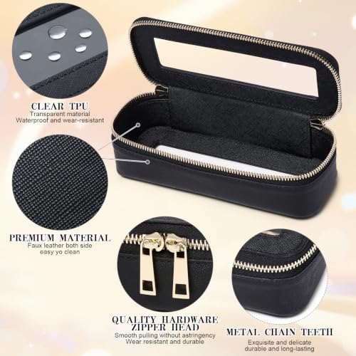 LOFOWN Slim Makeup Brush Case - Waterproof Clear Travel Cosmetic Bag
