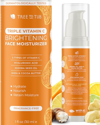 Tree To Tub Citrus Vitamin C Face Cream 1.7oz - Brightening Moisturizer for Women, Day & Night