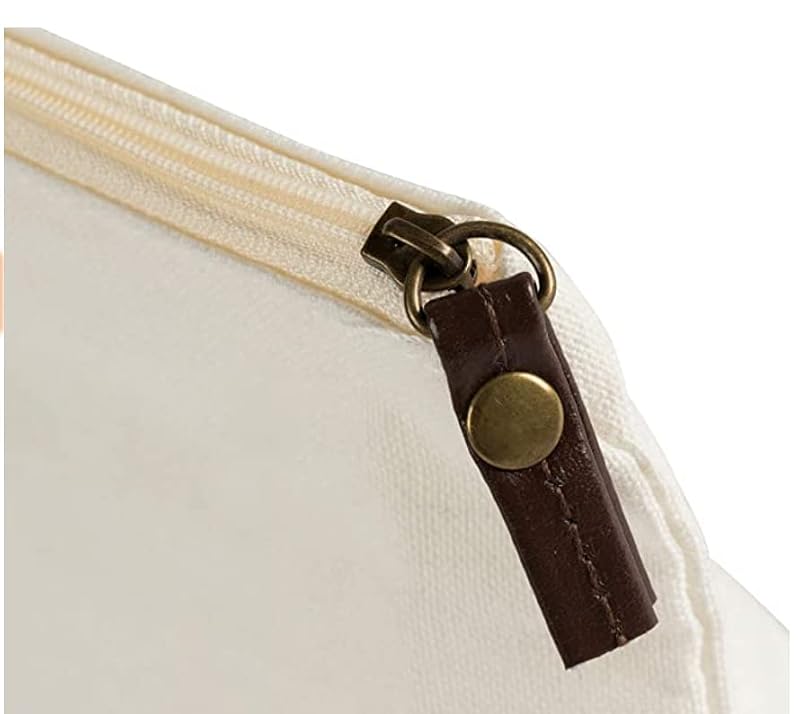 Juvale Canvas Makeup Bags - 6 Pack Blank Zipper Pouches for DIY Crafts
