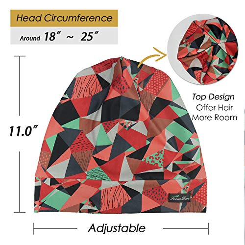 FocusCare Adjustable Satin Lined Sleep Cap for Curly Hair & Dreadlocks