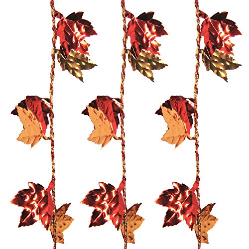 Brite Star 9ft Red Maple Leaf Wire Garland - Set of 3