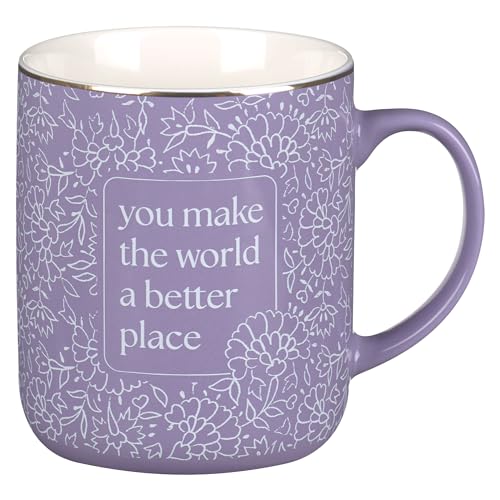 WITH LOVE Lavender Ceramic Coffee Mug - 14oz Floral Gift for Her
