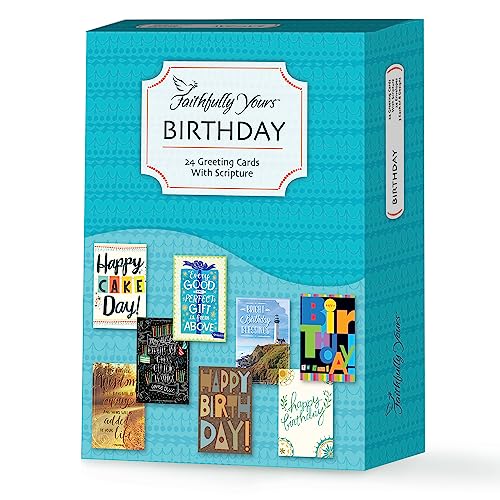 Faith-Based Birthday Cards Boxed Set | 24 Inspirational KJV Cards