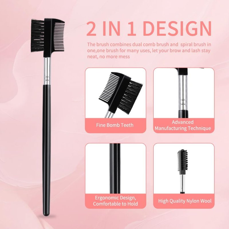 Eyelash Comb and Eyebrow Brush Set - 10 PCS Makeup Tools for Eyelash Extensions | Perfect for Grooming