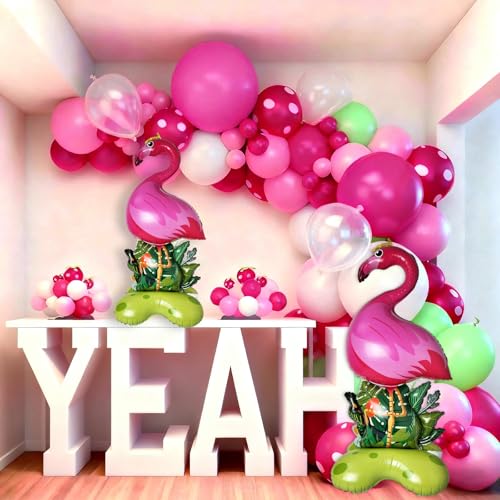 60 Inch Large Flamingo Foil Balloons - 2 Pack Summer Party Decor