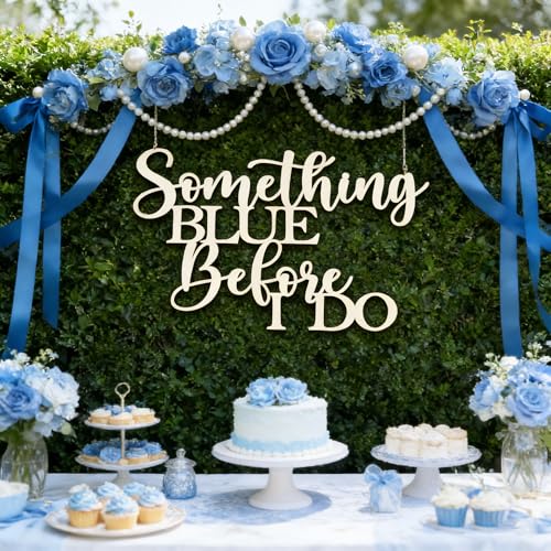 Something Blue Before I Do Wedding Sign - Elegant Wooden Decor