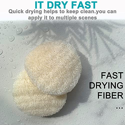 36 Pack Natural Loofah Facial & Body Exfoliating Pads Off-white