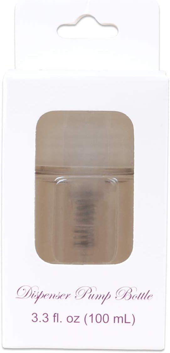 Clear Push Down Pump Dispenser - 3oz Refillable Empty Bottle | Lockable Travel Cosmetic Packaging for Nail Polish
