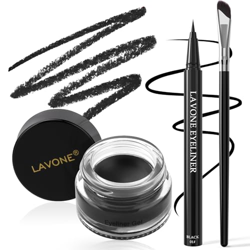 LAVONE Waterproof Eyeliner Kit - Gel, Liquid, and Brush Set