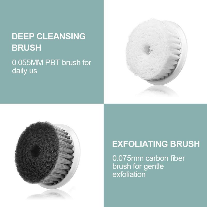 Face Scrubber Exfoliator, TOUCHBeauty Upgraded Rechargeable Electric Facial Cleansing Brushes with 3 Brush Heads,360° Spin Rotation for Exfoliating, Massaging and Deep Cleansing, Waterproof