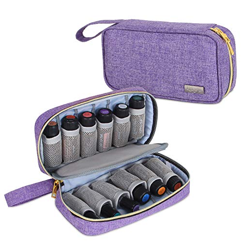 LUXJA Essential Oil Case - Holds 12 Bottles, Purple