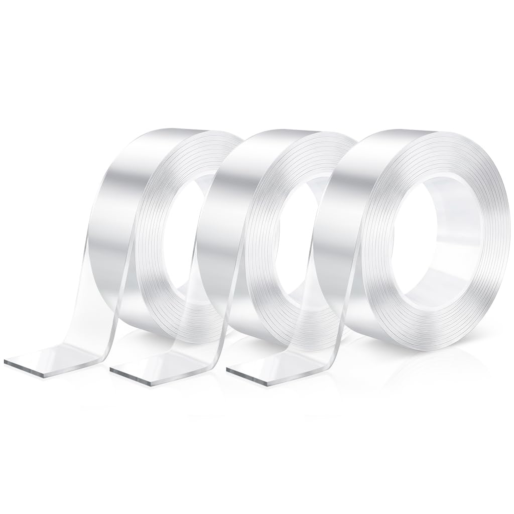 Heavy Duty Double Sided Tape - 1.18 in x 10 FT Clear Mounting Tape | Removable, No Residue for Indoor & Outdoor Use