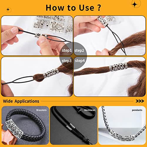 152PCS Viking Hair Jewelry Beads Set for Braids Beards & DIY Accessories