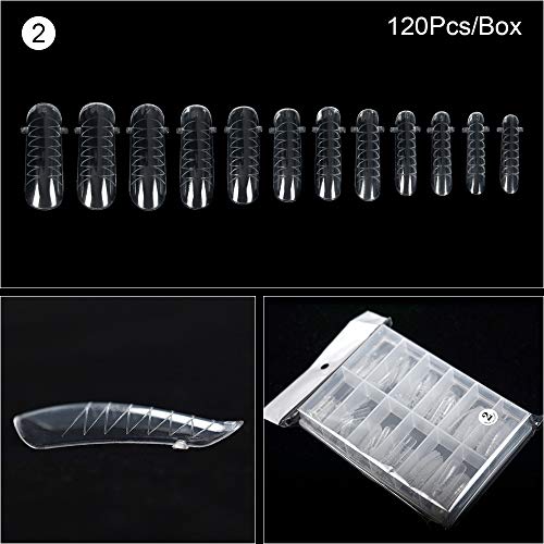 KADS 120PCS Clear Full Cover Nail Tips for UV Gel & Acrylic