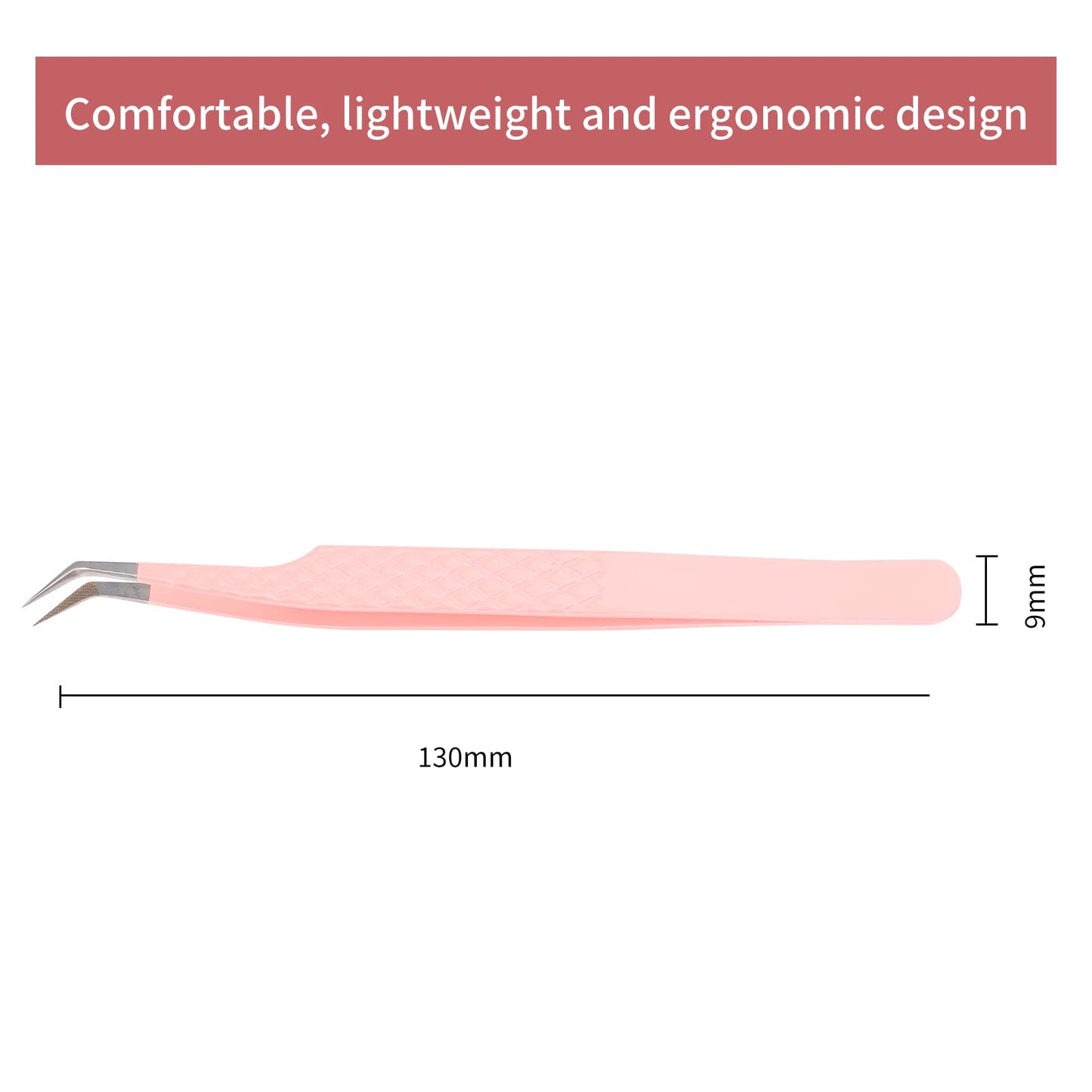 Professional Lash Extension Tweezers - Curved Fiber Tip Eyelash Tweezers for Volume Fans