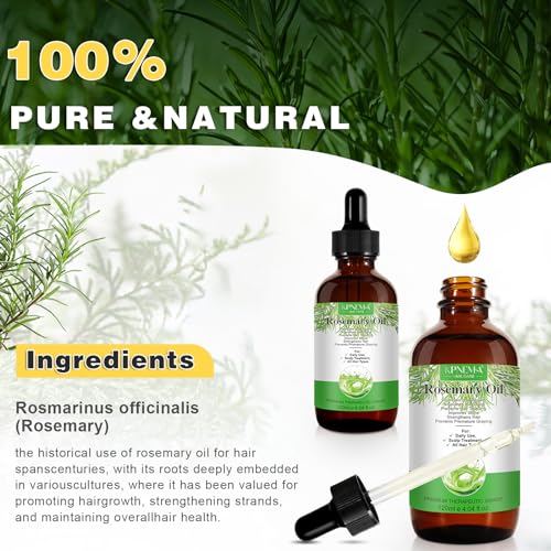 KPNEMA 100% Pure Rosemary Oil for Hair Growth - 4.04 Fl Oz Nourishing Treatment