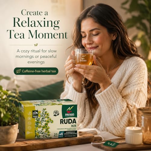 Hanan Dried Rue Herbal Tea - 25 Tea Bags for Relaxation