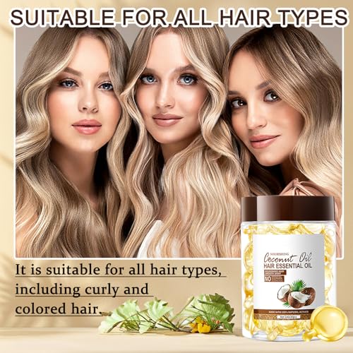 DWDiWen 30pcs Hair Serum Capsules - Moisturizing Hair Oil for Frizzy Dry Damaged Hair