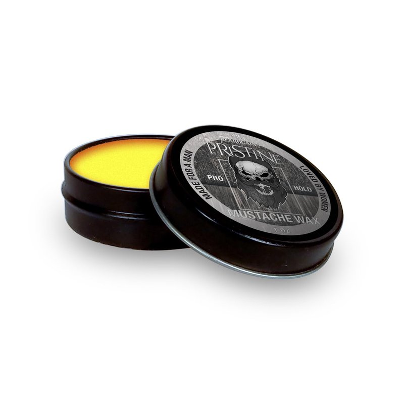 Beard Gains Pristine Scent Strong Hold Mustache Wax 1oz - Hold, Mold, and Tame Moustache W/Organic and Natural Stache Wax (White)