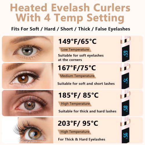 Dust2Oasis Sakura Pink Heated Eyelash Curler - Rechargeable, 4 Temp Settings