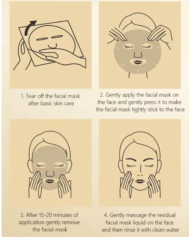 24K Pink Collagen Face Sheet Mask - Anti-Aging Hydration for All Skin Types - 15 Sheets