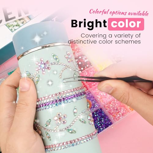 FALESOUL 24000Pcs Bedazzler Kit, 3mm Flatback Resin Rhinestones for Crafts