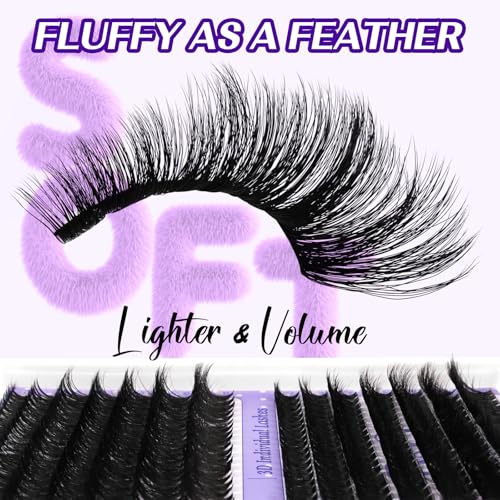 B&Q Fluffy Lash Clusters Kit - 70D+90D Wispy DIY Individual Eyelashes