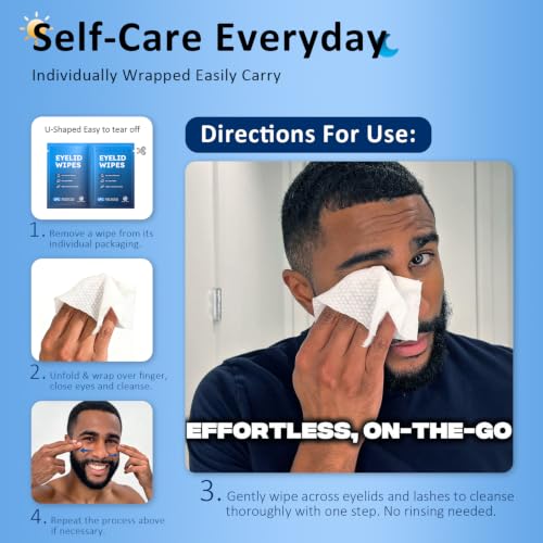 ProCIV 30PCS Tea Tree Eyelid Wipes for Dry Eyes & Blepharitis – Soothe & Clean