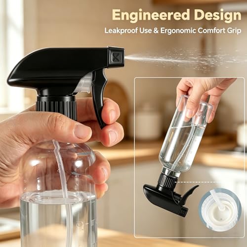 TTTred 10 oz Spray Bottles (2 Pack) - Adjustable Mist & Jet Nozzle
