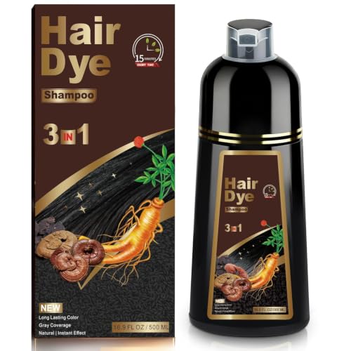 Sminktec Herbal Hair Dye Shampoo 3 in 1 Dark Brown for Gray Hair - Natural Color & Nourishing Care