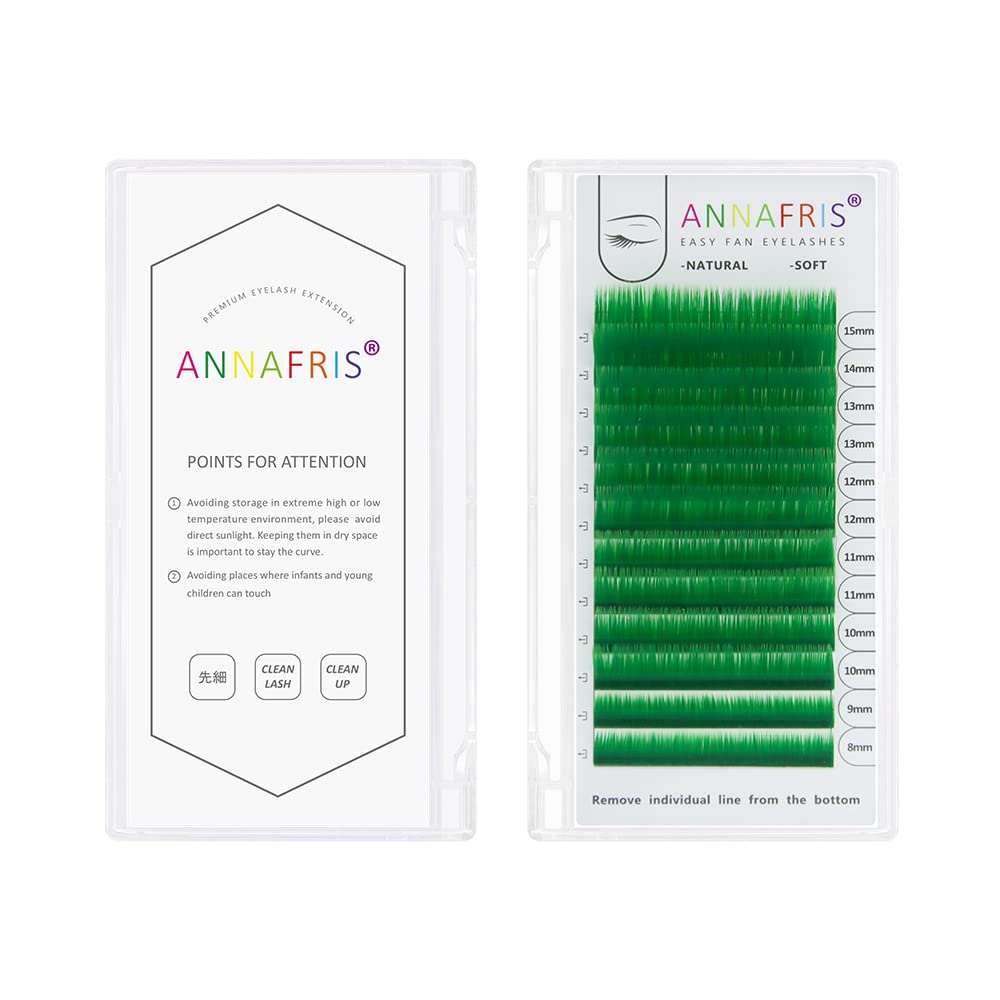 Colored Eyelash Extension Easy Fan Purple 0.07 C Curl 8-15mm Mixed Volume Lash Extension Individual False Eye Lashes With Color By ANNAFRIS (Easy Fan Purple,0.07 C 8-15mm Mix)