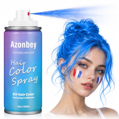 Blue Temporary Hair Color Spray for Parties & Halloween