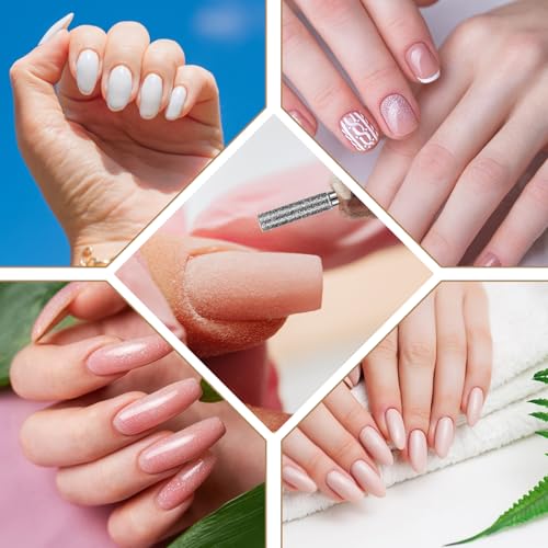 8-Piece 3/32'' Cuticle Nail Drill Bit Set for Manicure & Pedicure