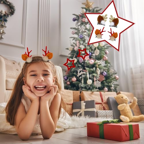 18 Pcs Christmas Hair Clips Set - Tree, Reindeer, Bow Barrettes