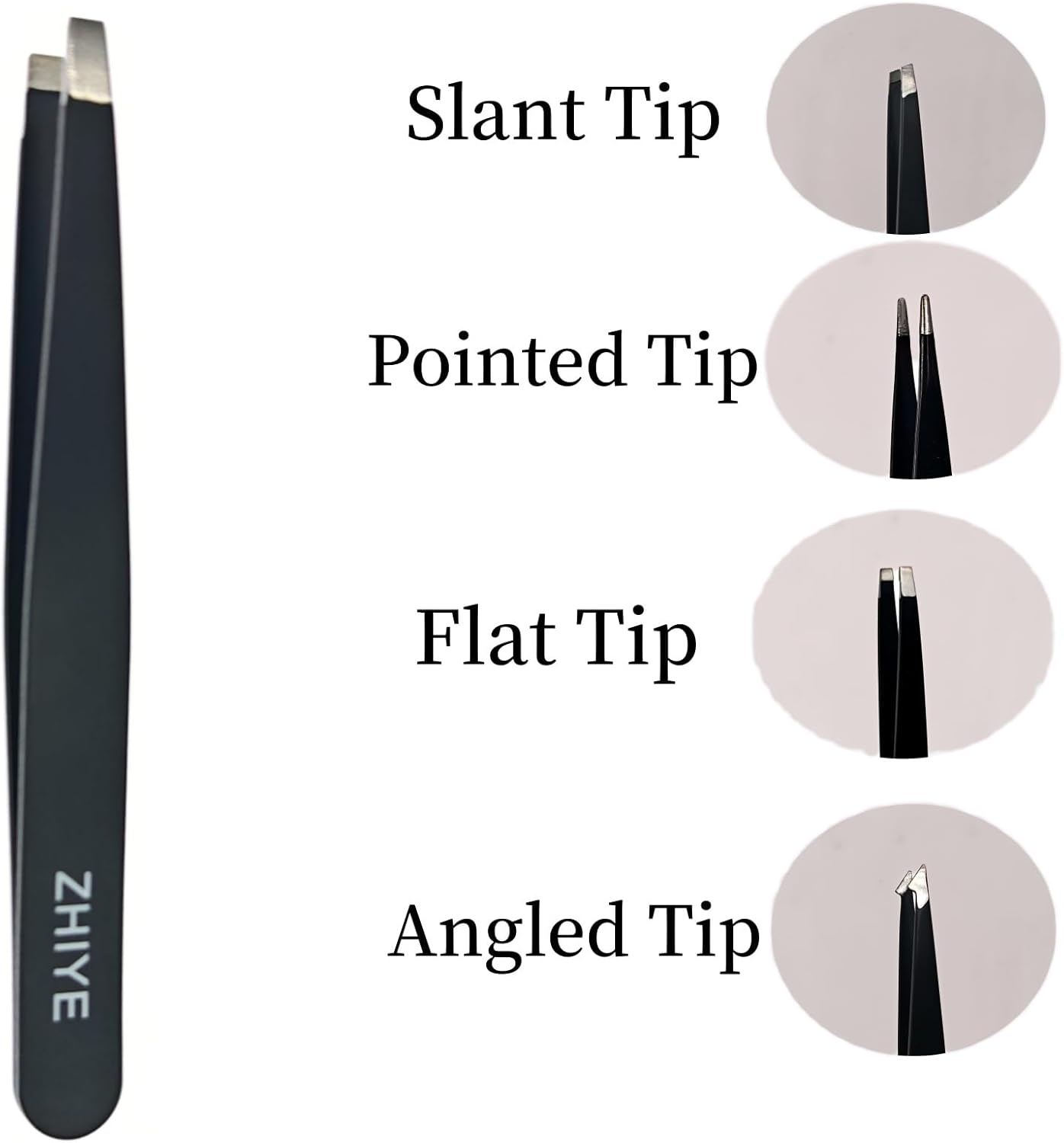 Professional Eyebrow Tweezers Set - 4 Pcs Stainless Steel Precision Tweezers for Ingrown Hair & Eyelash Extensions