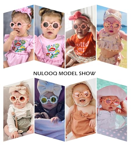NULOOQ Polarized Baby Sunglasses with Strap, Flexible Unbreakable TPE Frame