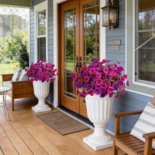 UV Resistant Artificial Pansies Flowers - 12 Bundles for Outdoor Decor