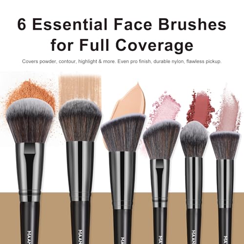 MAANGE 30-Piece Professional Makeup Brush Set with Case – Synthetic