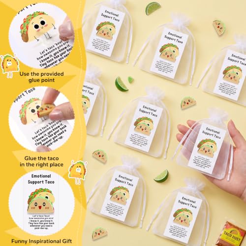 Huwena 30 Mini Taco Resin Gifts with Positive Cards & Bags