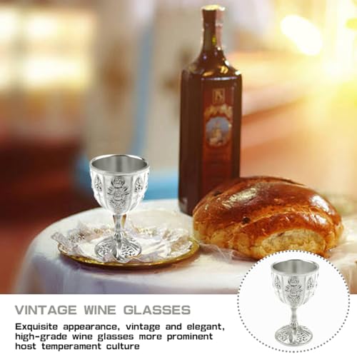 DOERDO Vintage Mini Chalice Goblet for Wine & Beverages - 1.6x2.8 Inch